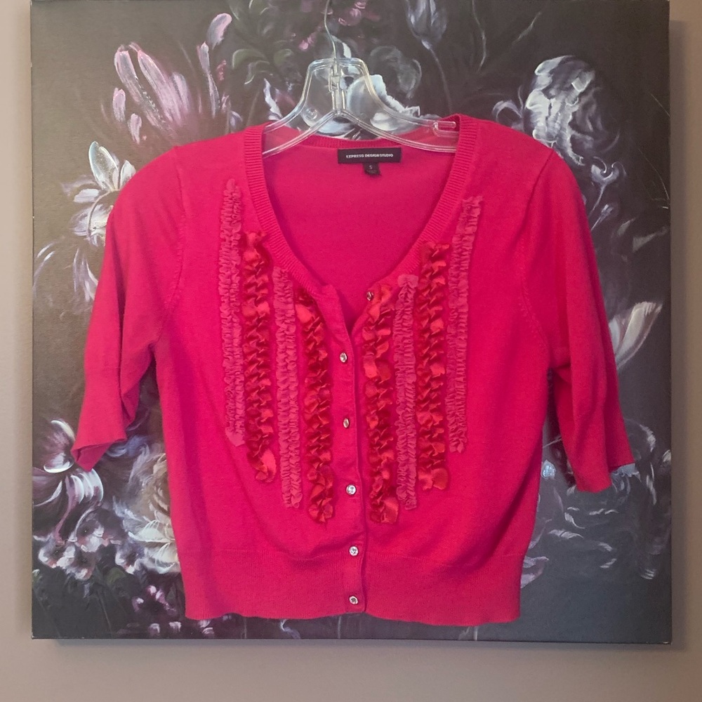 Express Hot Pink Cardigan Sweater